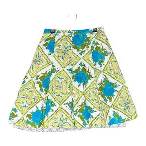 Valerie Stevens Petites 6P 100% Cotton Multi A Line Skirt Floral Bloomcore